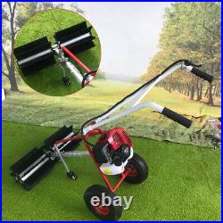 1.7HP 2 Stroke Gas Power Sweeper Broom Artificial Grass Lawn Brush Cleaner