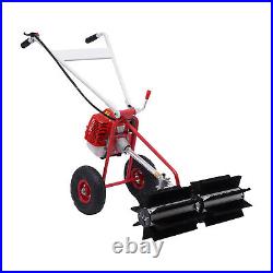 1.7HP 2-stroke Gas Power Sweeper Broom Lawn Snow Street Brush Floor Sweeper 43CC
