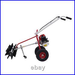 1.7HP 2-stroke Gas Power Sweeper Broom Lawn Snow Street Brush Floor Sweeper 43CC