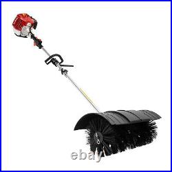 2 Stroke Gas Power Brush Broom Sweeper Artificial Grass For Driveway Street 52CC