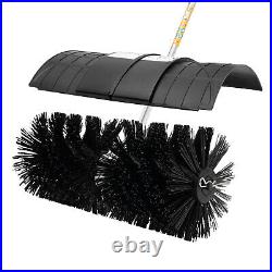 2 Stroke Gas Power Brush Broom Sweeper Artificial Grass For Driveway Street 52CC