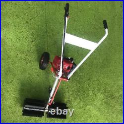 43CC Gas Power Sweeper Handheld Cleaning Driveway Turf Artificial Grass Broom