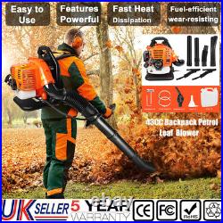 Backpack Leaf Blower Gas Powered Snow Blower 665CFM 43CC 2-Stroke 280MPH 3HP