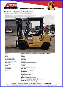 CAT GP25K Gas Container Spec Forklift Buy-£7495 HP-£37.43pw Hire-£67.50pw AH1801
