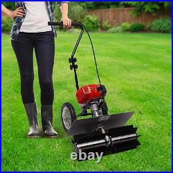 Gas Powered Push Lawn Sweeper Broom, 1.7HP 2-Stroke Portable Artificial Grass